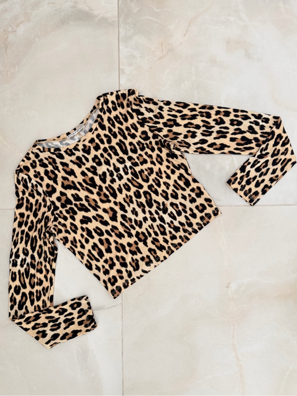 ALICE + OLIVIA DELAINA Leopard Top